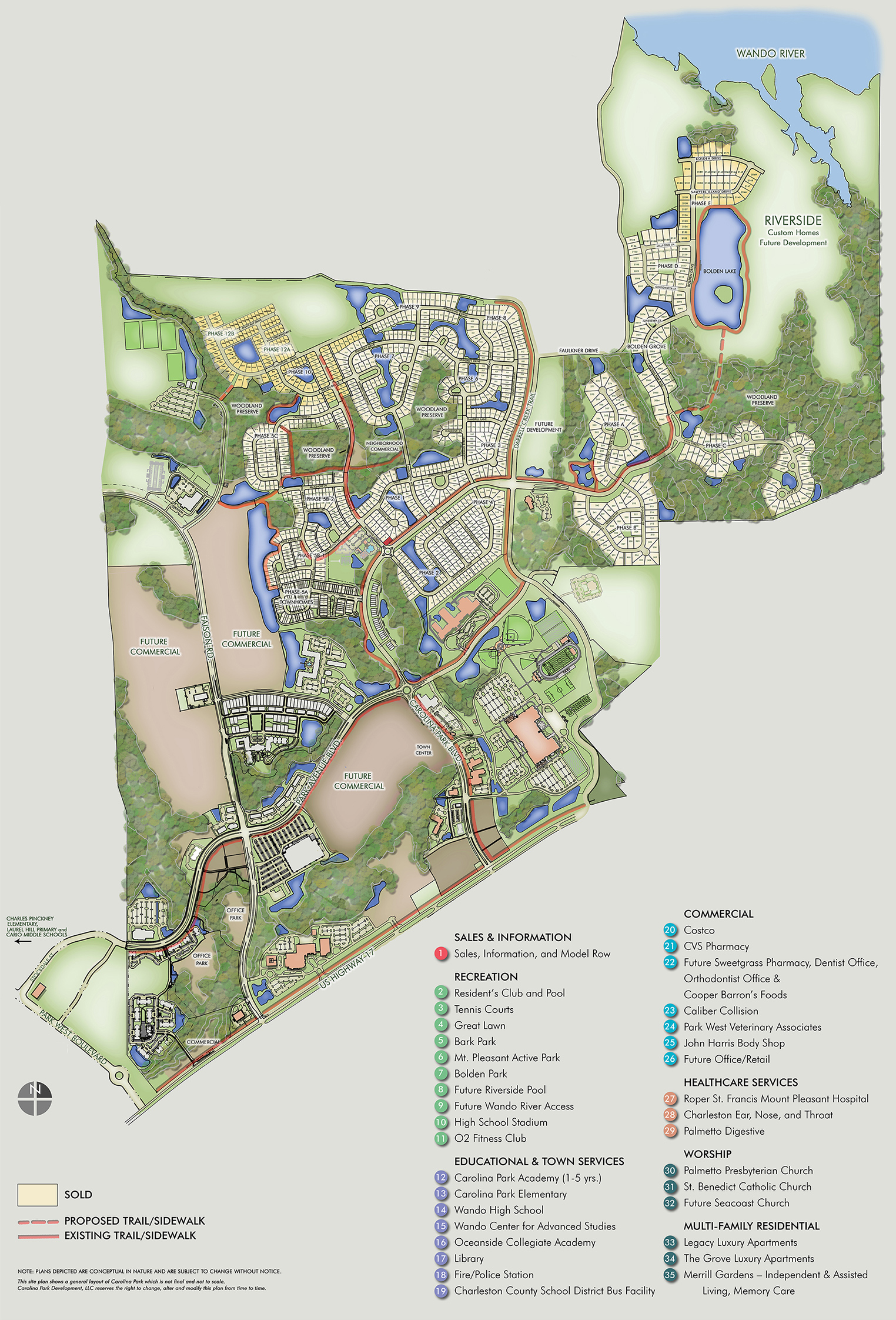 Mt Pleasant | Interactive master plan community map :: Carolina Park